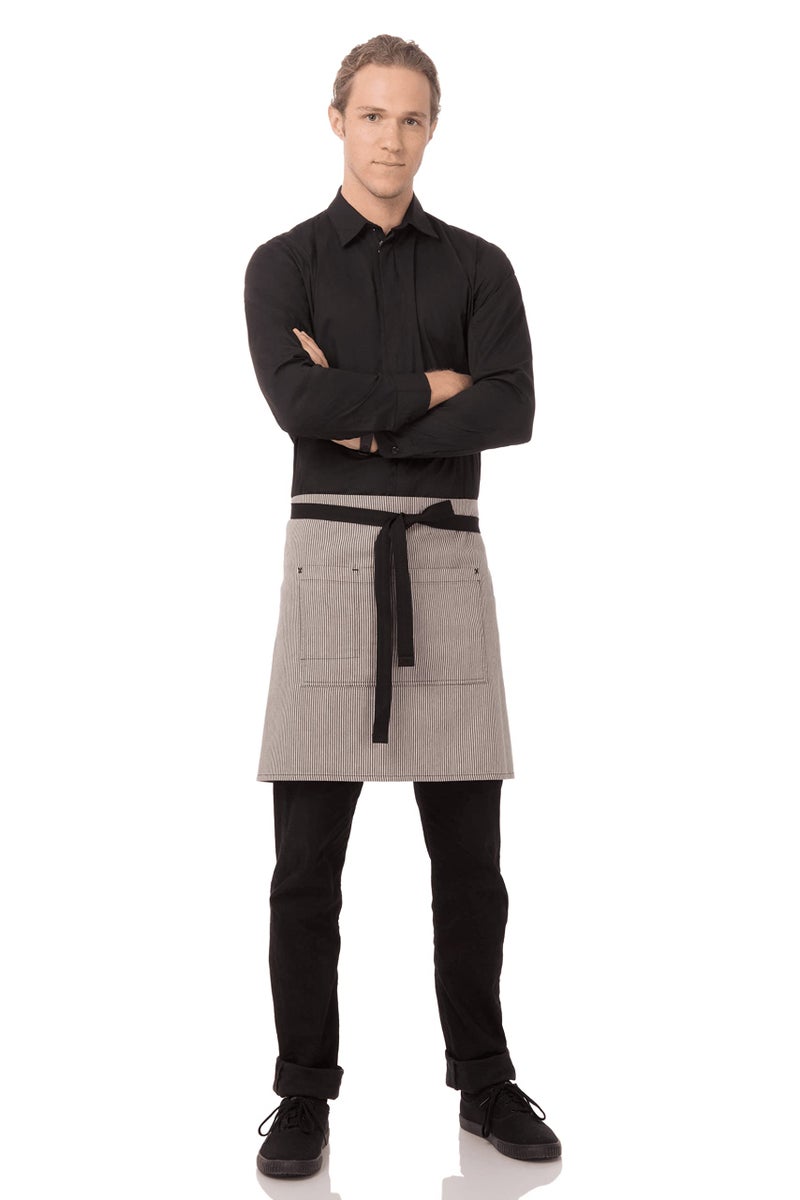 Chef Works Unisex Portland Half Bistro Apron, Black, One Size - Image 2
